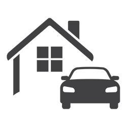 Gray Home and Car Icons